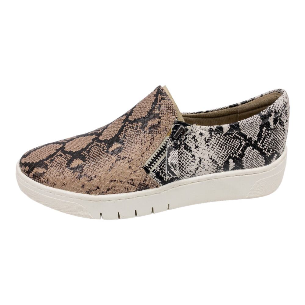 Naturalizer Hawthorn Platform Slip-On Sneaker 6.5 Alabaster Snake Leather